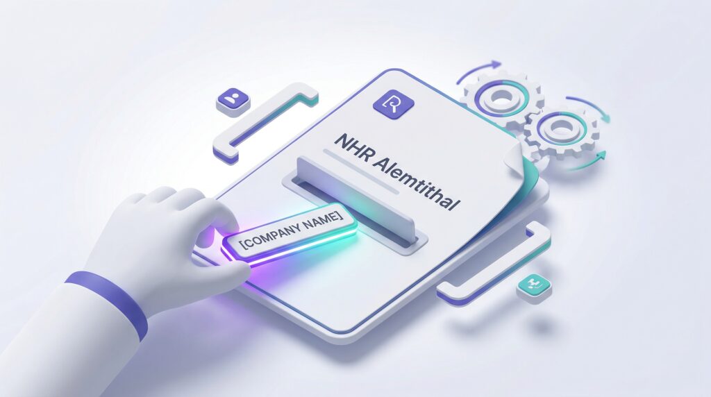 3D visualization demonstrating the plug-and-play customization feature of the SACS-210 Word templates.