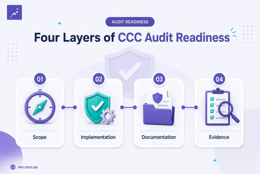 Four layers of Aramco CCC audit readiness: scope, implementation, documentation and evidence