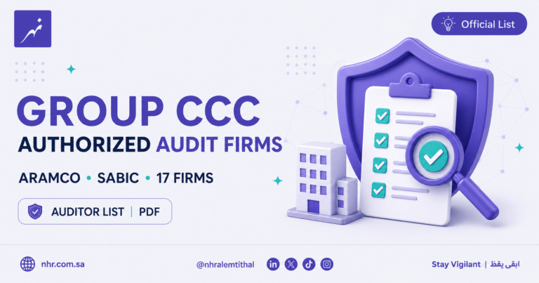 Group CCC authorized audit firms list for Aramco and SABIC suppliers